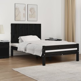 Cabecero de cama de pared madera maciza pino negro 108x3x60 cm de vidaXL, Cabeceros y pies de cama - Ref: Foro24-824827, Prec...