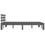 Estructura de cama madera maciza gris doble 135x190 cm de vidaXL, Camas y somieres - Ref: Foro24-814731, Precio: 140,60 €, De...