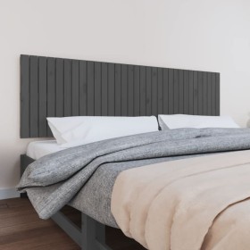 Gray pine solid wood wall bed headboard 204x3x60 cm by vidaXL, Headboards and footboards - Ref: Foro24-824830, Price: 93,30 €...