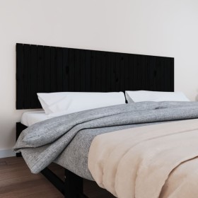 Solid black pine wood wall bed headboard 204x3x60 cm by vidaXL, Headboards and footboards - Ref: Foro24-824832, Price: 106,99...