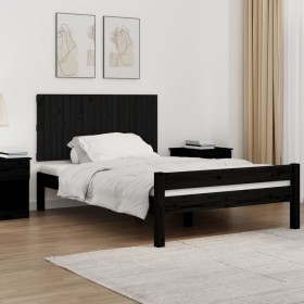 Black pine solid wood wall bed headboard 127.5x3x60 cm by vidaXL, Headboards and footboards - Ref: Foro24-824842, Price: 82,9...