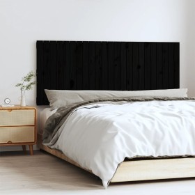 Solid black pine wood wall bed headboard 147x3x60 cm by vidaXL, Headboards and footboards - Ref: Foro24-824847, Price: 80,99 ...