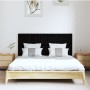 Solid black pine wood wall bed headboard 147x3x60 cm by vidaXL, Headboards and footboards - Ref: Foro24-824847, Price: 80,07 ...