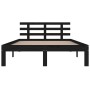 Estructura de cama doble madera maciza negra 135x190 cm de vidaXL, Camas y somieres - Ref: Foro24-814733, Precio: 137,99 €, D...