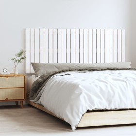 Solid white pine wood wall bed headboard 147x3x60 cm by vidaXL, Headboards and footboards - Ref: Foro24-824844, Price: 68,06 ...