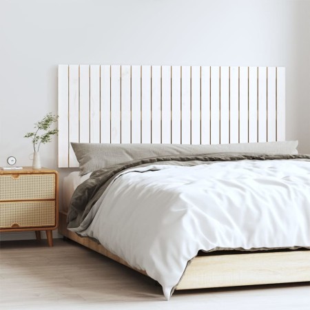 Solid white pine wood wall bed headboard 147x3x60 cm by vidaXL, Headboards and footboards - Ref: Foro24-824844, Price: 68,04 ...