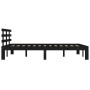 Estructura de cama doble madera maciza negra 135x190 cm de vidaXL, Camas y somieres - Ref: Foro24-814733, Precio: 137,99 €, D...