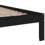 Estructura de cama doble madera maciza negra 135x190 cm de vidaXL, Camas y somieres - Ref: Foro24-814733, Precio: 137,99 €, D...