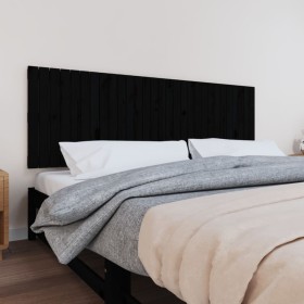 Solid black pine wood wall bed headboard 185x3x60 cm by vidaXL, Headboards and footboards - Ref: Foro24-824867, Price: 112,99...