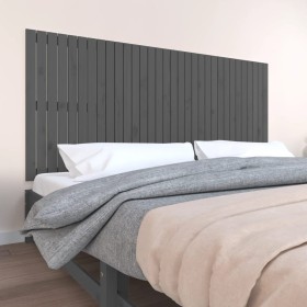 Gray pine solid wood wall bed headboard 204x3x90 cm by vidaXL, Headboards and footboards - Ref: Foro24-824880, Price: 153,99 ...