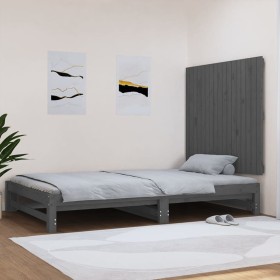 Gray pine solid wood wall bed headboard 108x3x90 cm by vidaXL, Headboards and footboards - Ref: Foro24-824875, Price: 77,83 €...