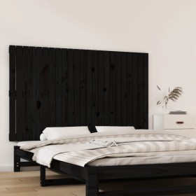 Solid black pine wood wall bed headboard 147x3x90 cm by vidaXL, Headboards and footboards - Ref: Foro24-824897, Price: 104,52...