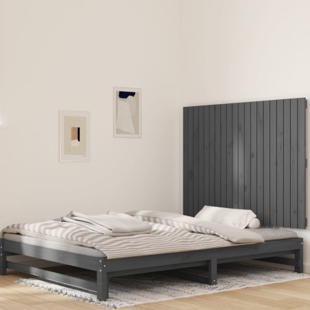 Gray pine solid wood wall bed headboard 127.5x3x90 cm by vidaXL, Headboards and footboards - Ref: Foro24-824890, Price: 94,99...