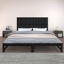 Solid black pine wood wall bed headboard 204x3x90 cm by vidaXL, Headboards and footboards - Ref: Foro24-824882, Price: 141,56...