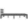 Gray solid wood bed frame 140x190 cm by vidaXL, Beds and slatted bases - Ref: Foro24-814736, Price: 127,88 €, Discount: %