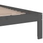 Gray solid wood bed frame 140x190 cm by vidaXL, Beds and slatted bases - Ref: Foro24-814736, Price: 127,88 €, Discount: %