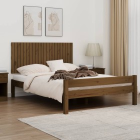 Cabecero cama pared madera maciza pino marrón miel 140x3x60 cm de vidaXL, Cabeceros y pies de cama - Ref: Foro24-824871, Prec...