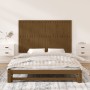 Cabecero cama pared madera maciza pino marrón miel 147x3x90 cm de vidaXL, Cabeceros y pies de cama - Ref: Foro24-824896, Prec...