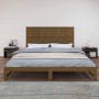 Cabecero cama pared madera maciza pino marrón miel 204x3x90 cm de vidaXL, Cabeceros y pies de cama - Ref: Foro24-824881, Prec...