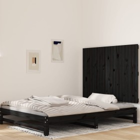 Cabecero de cama de pared madera maciza pino negro 127,5x3x90cm de vidaXL, Cabeceros y pies de cama - Ref: Foro24-824892, Pre...