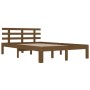 Estructura de cama madera maciza marrón miel 140x190 cm de vidaXL, Camas y somieres - Ref: Foro24-814737, Precio: 123,65 €, D...