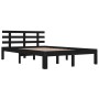 Black solid wood bed frame 140x190 cm by vidaXL, Beds and slatted bases - Ref: Foro24-814738, Price: 128,74 €, Discount: %