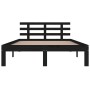 Black solid wood bed frame 140x190 cm by vidaXL, Beds and slatted bases - Ref: Foro24-814738, Price: 128,74 €, Discount: %