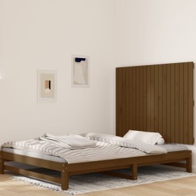 Solid pine wood wall bed headboard honey brown 127.5x3x90cm by vidaXL, Headboards and footboards - Ref: Foro24-824891, Price:...