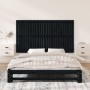 Cabecero de cama de pared madera maciza pino negro 159,5x3x90cm de vidaXL, Cabeceros y pies de cama - Ref: Foro24-824902, Pre...