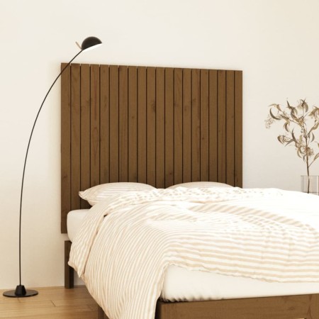 Solid pine wood wall bed headboard brown 127.5x3x110cm by vidaXL, Headboards and footboards - Ref: Foro24-824941, Price: 70,0...