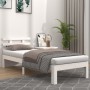 White solid wood bed frame 90x200 cm by vidaXL, Beds and slatted bases - Ref: Foro24-814740, Price: 79,41 €, Discount: %