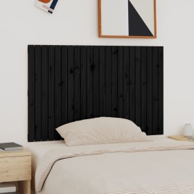 Solid black pine wood wall bed headboard 140x3x90 cm by vidaXL, Headboards and footboards - Ref: Foro24-824922, Price: 105,98...