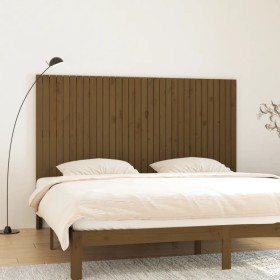 Solid pine wood wall bed headboard honey brown 204x3x110 cm by vidaXL, Headboards and footboards - Ref: Foro24-824931, Price:...