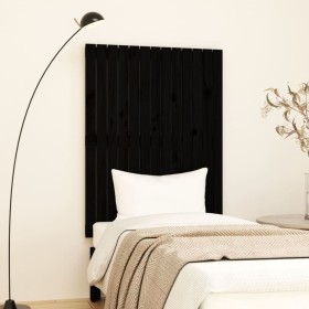 Solid black pine wood wall bed headboard 82.5x3x110 cm by vidaXL, Headboards and footboards - Ref: Foro24-824957, Price: 87,9...