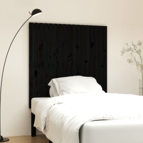 Cabecero de cama de pared madera maciza pino negro 108x3x110 cm de vidaXL, Cabeceros y pies de cama - Ref: Foro24-824927, Pre...