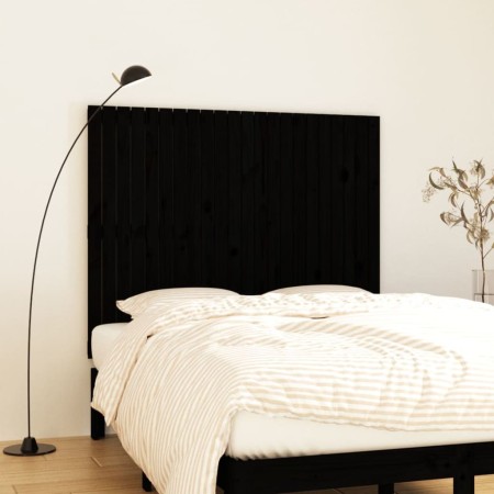 Solid black pine wood wall bed headboard 140x3x110 cm by vidaXL, Headboards and footboards - Ref: Foro24-824972, Price: 133,4...