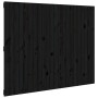 Cabecero de cama pared madera maciza pino negro 140x3x110 cm de vidaXL, Cabeceros y pies de cama - Ref: Foro24-824972, Precio...