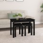 Stackable tables 3 pieces solid black pine wood by vidaXL, Side tables - Ref: Foro24-824982, Price: 58,99 €, Discount: %