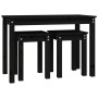 Stackable tables 3 pieces solid black pine wood by vidaXL, Side tables - Ref: Foro24-824982, Price: 58,99 €, Discount: %