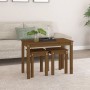 Stackable tables, set of 3, made of solid pine wood in honey brown color. by vidaXL, Side tables - Ref: Foro24-824981, Price:...