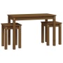 Stackable tables, set of 3, made of solid pine wood in honey brown color. by vidaXL, Side tables - Ref: Foro24-824981, Price:...