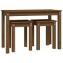 Stackable tables, set of 3, made of solid pine wood in honey brown color. by vidaXL, Side tables - Ref: Foro24-824981, Price:...