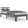 Gray solid wood bed frame 100x200 cm by vidaXL, Beds and slatted bases - Ref: Foro24-814746, Price: 95,31 €, Discount: %