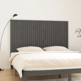 Gray pine solid wood wall bed headboard 185x3x110 cm by vidaXL, Headboards and footboards - Ref: Foro24-824965, Price: 153,99...