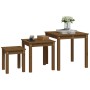 Stackable tables, set of 3, made of solid pine wood in honey brown color. by vidaXL, Side tables - Ref: Foro24-824976, Price:...