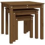 Stackable tables, set of 3, made of solid pine wood in honey brown color. by vidaXL, Side tables - Ref: Foro24-824976, Price:...