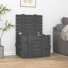 Solid pine wood storage box in gray, 58x40.5x42 cm by vidaXL, Storage baskets - Ref: Foro24-824995, Price: 62,04 €, Discount: %