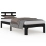 Black solid wood bed frame 100x200 cm by vidaXL, Beds and slatted bases - Ref: Foro24-814748, Price: 88,11 €, Discount: %