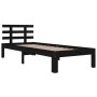 Black solid wood bed frame 100x200 cm by vidaXL, Beds and slatted bases - Ref: Foro24-814748, Price: 88,11 €, Discount: %