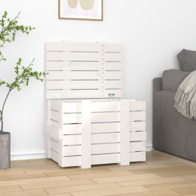 White solid pine wood storage box 58x40.5x42 cm by vidaXL, Storage baskets - Ref: Foro24-824994, Price: 83,99 €, Discount: %